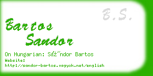bartos sandor business card